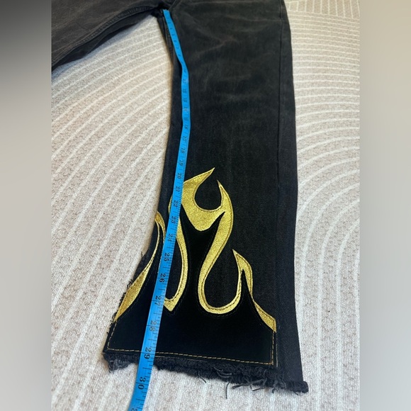 After Party Leather Flame Levi's 505 Jeans woman’s Sz 30 High Rise Vintage - Picture 8 of 11